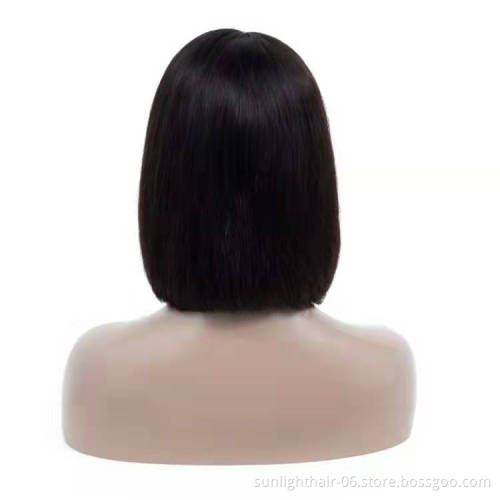 Gros commerce Bob Perruque de 2x6fermeture bresilienne sans colle vrai Remy humaine chevuex bresilien/Indien haute qualite Bob